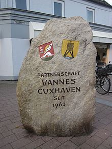 Stèle du jumelage à Cuxhaven.