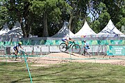 Deutsch: Radsport bei den Olympischen Jugendspielen 2018 Tag 10, 16. Oktober 2018 - Combined Criterium – XCC Rennen weiblich English: Cycling at the 2018 Summer Youth Olympics – Women's Combined Criterium – XCC Race on 16 October 2018.