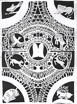 Jewish papercut "Four Animals"
by Agata Szepe Cztery Zwierzeta. Agata Szepe 2011.jpg