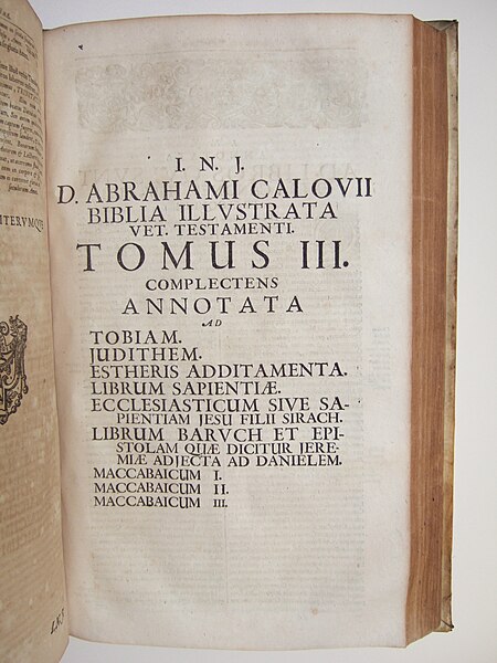 File:D. Abraham Calovii - Biblia illustrata Vet. Testamenti. - Tomus III., Completens Anotata - title page.jpg