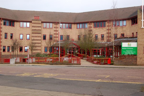 Daventry Civic Centre, the headquarters of the former Daventry District Council. Built 1980s.