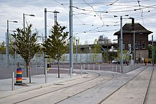 A turning loop near the Distillery District Distillery Loop rainbow cone.jpg