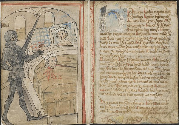 The Dresden Heldenbuch, folios 264v & 265r: the first pages of "Herzog Ernst"