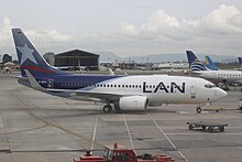 A former LAN Colombia Boeing 737-700 at El Dorado International Airport in 2012