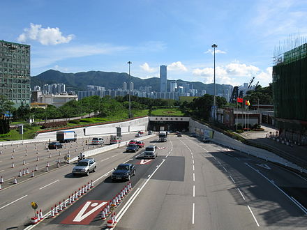 The Eastern harbour tunnel takes people to Kowloon