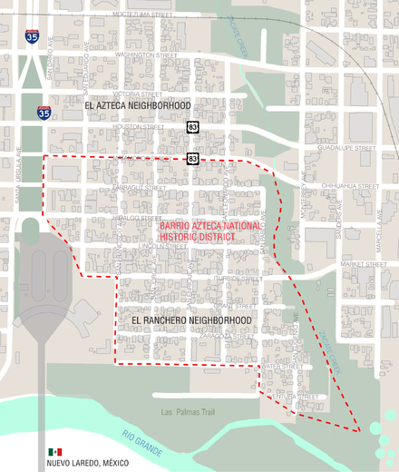 El Azteca Historic District Boundaries ElAztecaDistrictMap.png