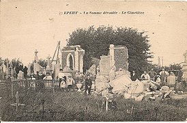 Vue du cimetière détruit en 1919.