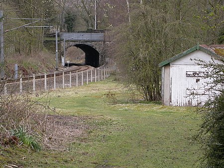 Esholt railway station by Derek Parkinson