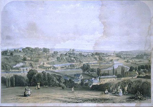 De stad Exeter(1844), tekening van William Spreat