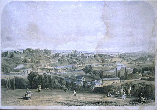 Exeter in 1844. William Spreat's print shows the original Exeter station before the South Devon Railway was opened.