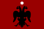 Flagga som användes av albanska rebeller, liksom av Prizrenligan (i mitten av 1800-talet och i början av 1900-talet).[2]