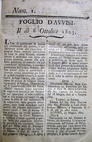 <i>Foglio dAvvisi</i> Newspaper