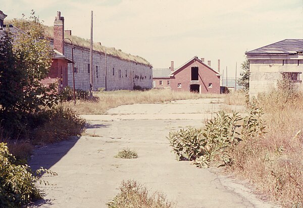 A section of historic Fort Adams in a neglected state in 1968.