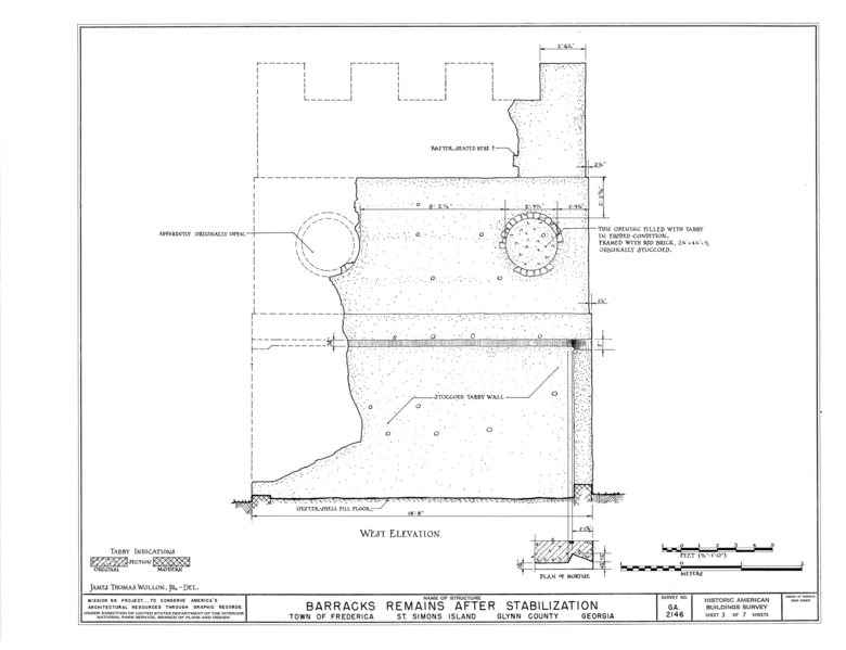 File:Fort Frederica, Barracks (Ruins), Saint Simons Island, Glynn County, GA HABS GA,64-FRED,1- (sheet 3 of 7).png