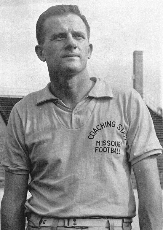 Broyles as Missouri Tigers head coach in 1957