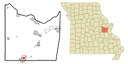 Location of Oak Grove Village, Missouri
