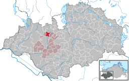 Läget för kommunen Gammelin i Landkreis Ludwigslust-Parchim