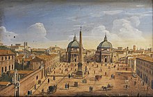 Piazza del Popolo en el siglo XVIII