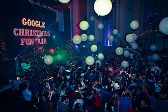 The Google Christmas Funfair held at Troxy in 2013 Google xmas party 2013 2.jpg
