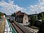 Train of the Burgenlandbahn at the Unstrut valley railway line at Grabenmühle near Reinsdorf (Nebra, district of Burgenlandkreis, Saxony-Anhalt)