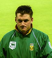 South Africa's Graeme Smith captained Somerset to victory in the 2005 Twenty20 Cup. Graeme Smith portrait.jpg