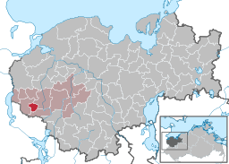 Läget för kommunen Groß Molzahn i Landkreis Nordwestmecklenburg