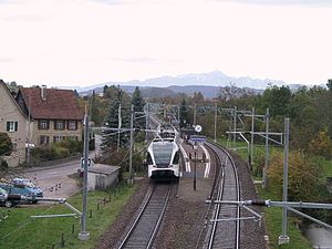 Поезд THURBO Stadler GTW S35 в Гюнтерсхаузене, 2005 год.