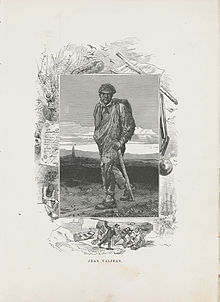 Jean Valjean à sa sortie du bagne en 1815.Illustration de Gustave Brion, 1862.