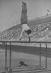 Alfred Flatow at the 1896 Olympics Gymnastics at the 1896 Summer Olympics - Men's parallel bars.jpg