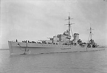 HMS Orion was one of the ships fired on in the first incident HMS Orion (85).jpg