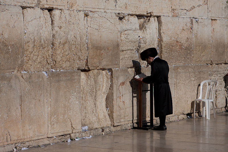 File:Haredi praying at the Western Wall.jpg