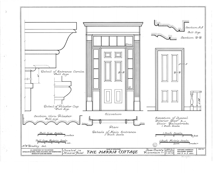 File:Harris Cottage, 425 Church Street, Mineral Point, Iowa County, WI HABS WIS,25-MINPO,4- (sheet 3 of 3).png