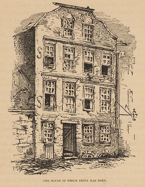 The house in which Swift was born; 1865 illustration