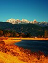 View of Golden Ears from Alouette River