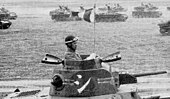 Type 95 Ha-Go showing a flag signal during maneuvers