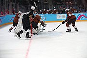 English: Bronze medal match of the Boys' 3x3 mixed Ice hockey tournament at the 2020 Winter Youth Olympics in Lausanne. Deutsch: Spiel um den dritten Platz des 3x3-Mixed-Eishockeyturniers der Jungen bei den Olympischen Winter-Jugendspielen 2020 in Lausanne.