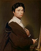 Portrait d'un jeune homme, blouse marron et col blanc.
