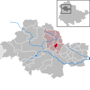 Lage der Gemeinde Issersheilingen im Unstrut-Hainich-Kreis