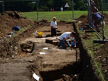 Archaeological investigations in 2009 attempt to identify the exact location of Ampthill Castle Its down here somewhere - geograph.org.uk - 1426035.jpg