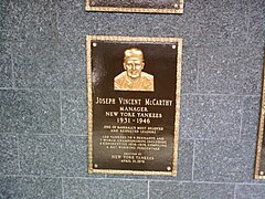 Joe McCarthy's plaque