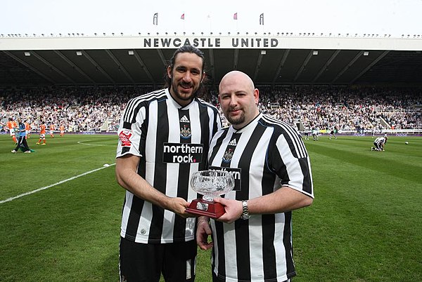 Jonás Gutiérrez is presented with Player of the Month in April 2010