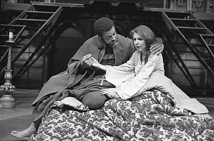 Jones and Jill Clayburgh in the stage production of "Othello" at the Mark Taper Forum in Los Angeles, California on April 9, 1971