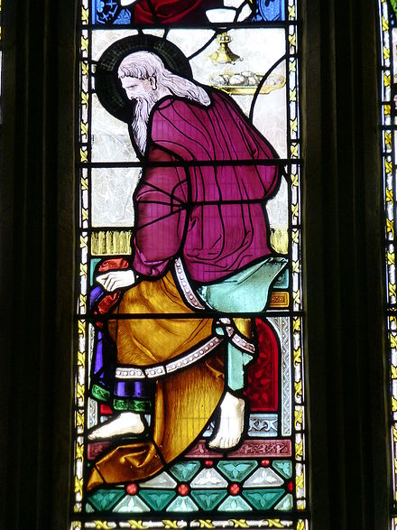 In the Church of St John the Baptist, Yeovil, one stained glass window depicts Judas with a black halo.