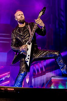 Andy Sneap playing with Judas Priest in 2018