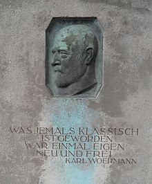 Grave relief of Woermann at the Urnenhain Tolkewitz in Dresden