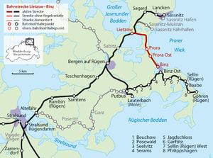 Line on the Lietzow – Ostseebad Binz railway line