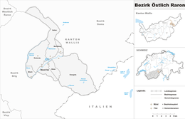 Wschodnia dzielnica Raron - mapa