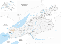 Harta e komunës Tschugg në distriktin Seeland