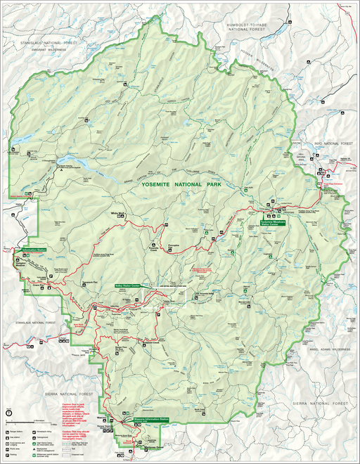 Karte Yosemite-Nationalpark