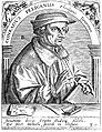Q116548 Konrad Pellikan in de 16e eeuw (Tekening: Theodoor de Bry) geboren op 8 januari 1478 overleden op 6 april 1556